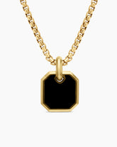 Octagonal Amulet in 18K Yellow Gold with Black Onyx, 15mm